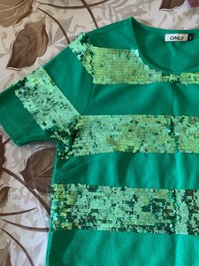 ONLY Green Sequin Top