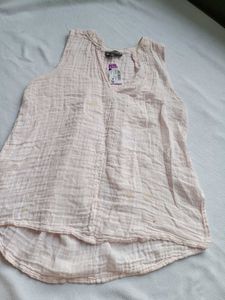 Light Pink Sleeveless Gauze Top