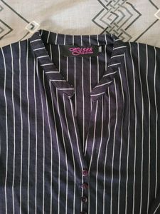Chic Striped Button-Down Tunic