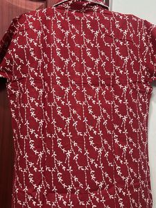 With Tag Red floral Printed co-ord Set