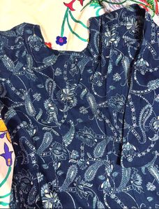 Elegant Blue Paisley Print Kurta