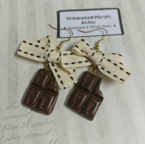 Chocolate Bar &amp; Bow Earring
