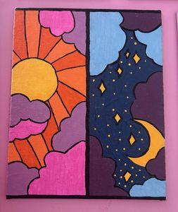 Vibrant Sun & Moon Canvas Art