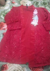 new without tag Red Embellished top shrug