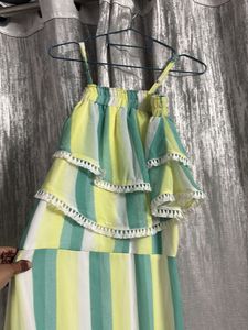 Striped Ruffle Maxi Dress