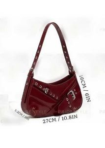 Burgundy Bag with Buckle Detail