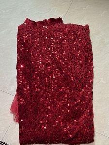 Elegant Maroon Sequin Ethnic Gown