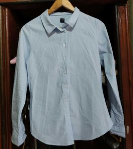 Classic Blue Striped Button-Up Shirt