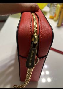 Authentic Michael Kors coral Leather Crossbody Bag