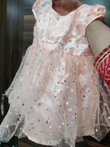 Net Star Print Baby Girl Frock