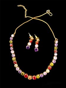 Multicolour Stone Necklace Chokar Style
