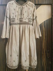 Embellished Pleated Kurti with Plazoo