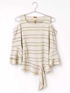 Chic Striped Cold Shoulder Top