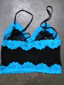 Black &amp; Blue Lace Bra