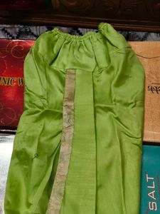 Boys Kurta Dhoti Set with Mala | Mint Green &amp;White