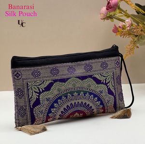 Banarasi Silk Pouch Bag