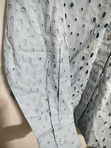 Light Blue Broderie Shirt