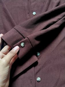 Women's Brown Corduroy Shirt | Relaxed Fit