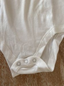 M&amp;S White Long Sleeve Baby Onesie