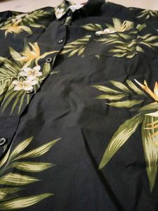 Tropical Floral Black Shirt👔