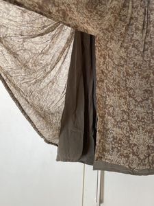 Olive Print Pleated Skirt
