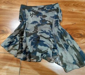 Camo Print Asymmetrical Skirt
