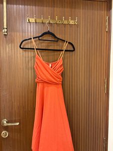 Orange Spaghetti Strap Maxi Dress