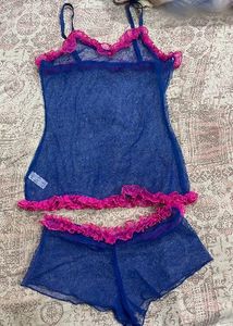 Blue & Pink Lingerie Set