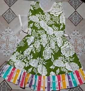 Girls Floral Print Party Dress Size-30