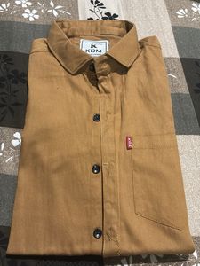 Men's Casual Brown Short Sleeve Shirt