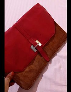 Stylish Red &amp; Brown Clutch