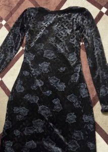 Floral Velvet Long Sleeve Dress
