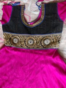 Pink and Black Heavy Anarkali XL SIZE