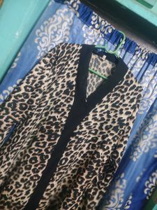 Leopard Print Maxi Dress/ Abaya