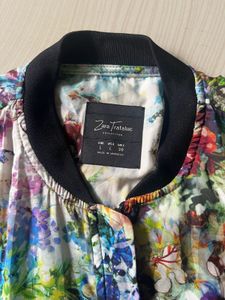 Zara Vibrant Floral Bomber Jacket
