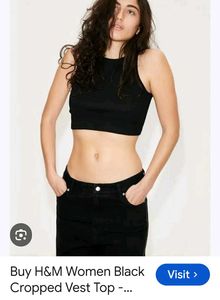 H&amp;M Ribbed Cropped Tank Top