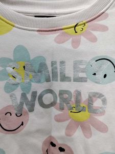 Cute Smiley Face Floral Sweatshirt