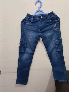 Blue Denim Cargo Pants