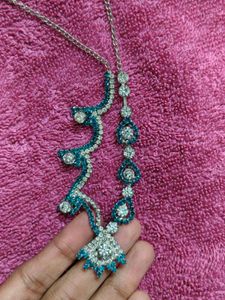 Elegant Blue &amp; Diamond Jewellery Set