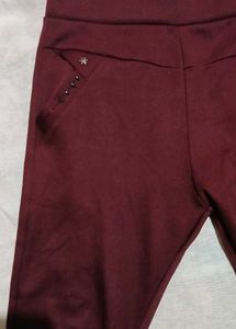 Maroon Casual Pants
