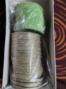 Set of Bangles - Green & Gold