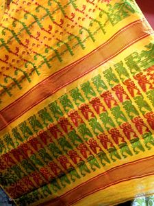 Vibrant Yellow jamdani  Saree