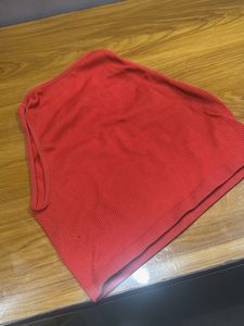 Vibrant Red Ribbed Tank Top