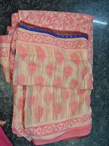 Beautiful Pink Floral Saree