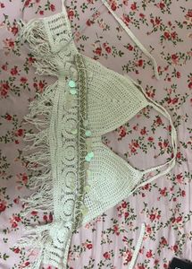 Crochet Bikini Top with Fringe