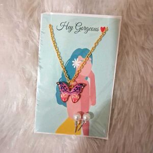 All Butterfly Charm Necklace Set pack of 5