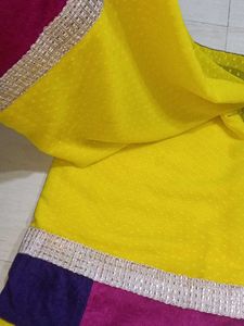 Vibrant Yellow Saree with Embellished