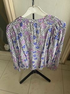 Chic Floral Print V-Neck Tassel Top