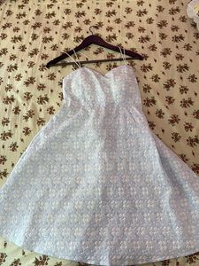 Light Blue Floral Mini Dress