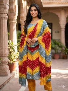 Vibrant Bandhani Dress Material